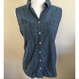Chico’s Sleeveless button down denim shirt vest